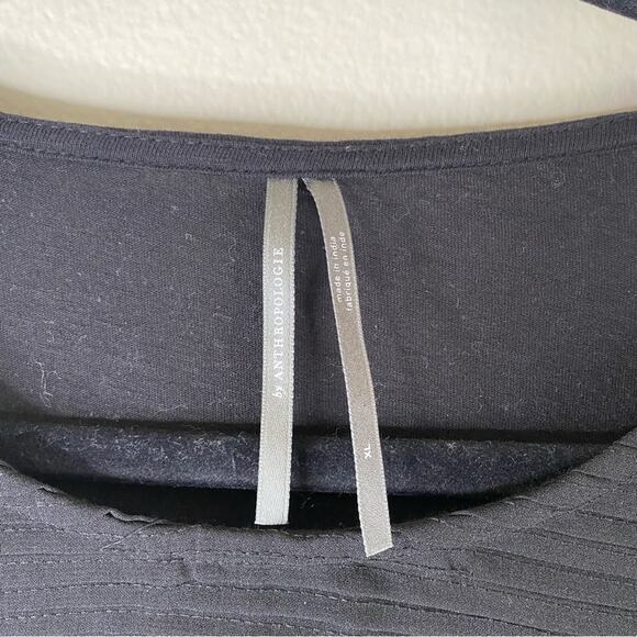 Anthropologie neale Sequin Peplum Top Extra Large puff sleeve ruffles black gold - Picture 5 of 7